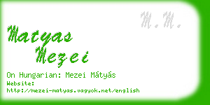 matyas mezei business card
